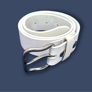 Vintage White Leather Belt for Men Sz 32